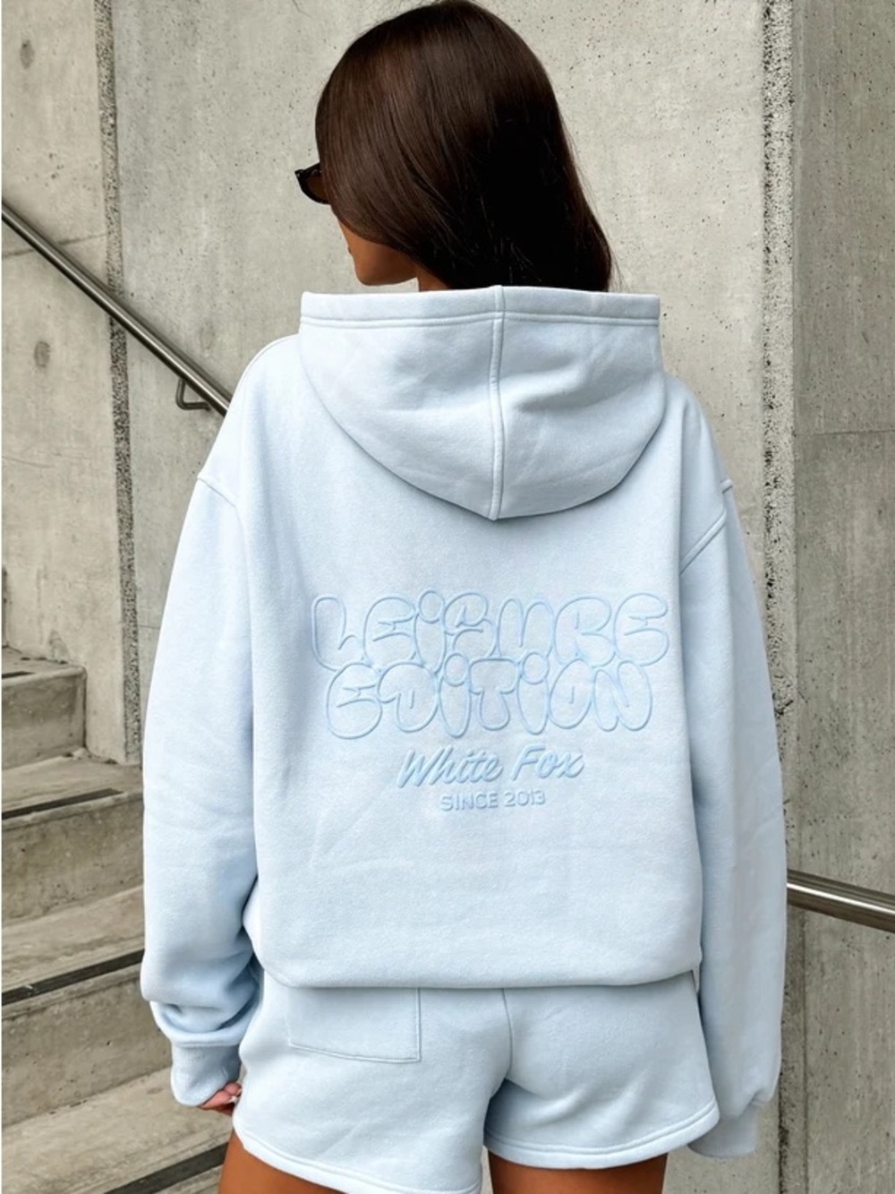 White Fox Boutique Pale Blue Women's Pullover Hoodie